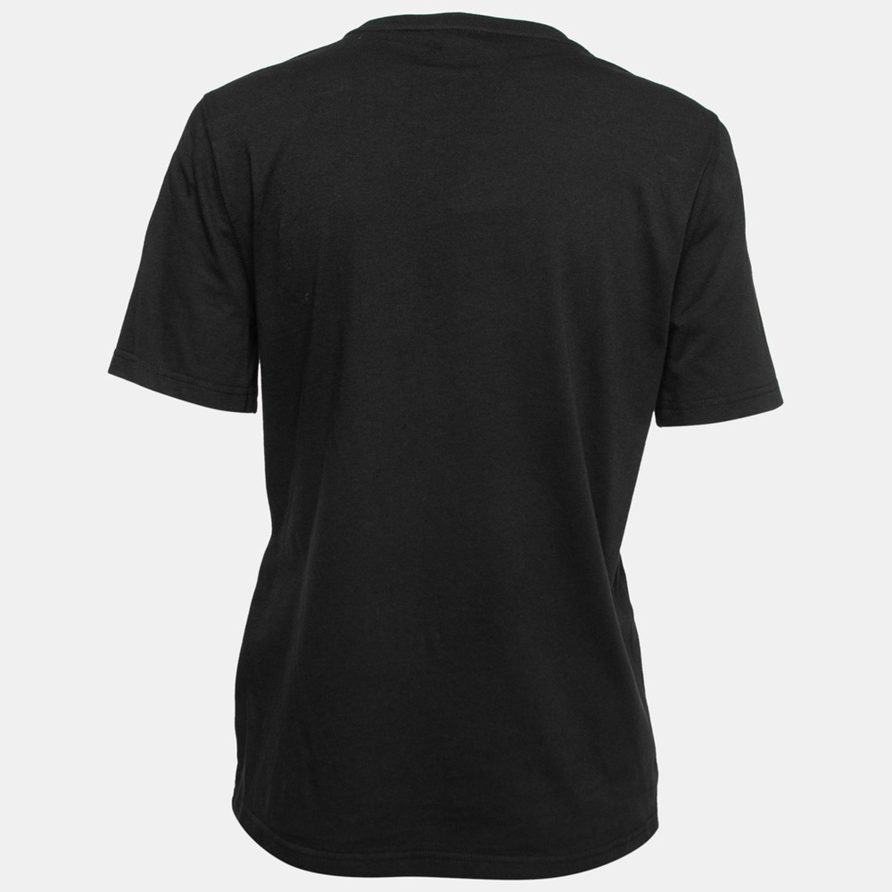Elie Saab Black Embroidered Short Sleeve Tee - Picture 2 of 2